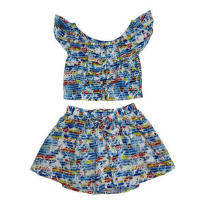 NEW GIRLS Ruffle 2Pc Smock Top & Skirt Size 6X